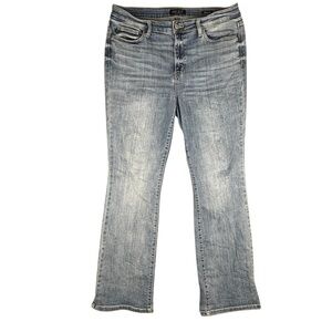 Judy Blue Jeans Womens 15 (36X32 ) Blue Bootcut  Medium Wash Stretch Distressed‎